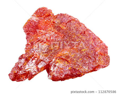 raw realgar mineral isolated on white raw realgar mineral isolated on white 112870586