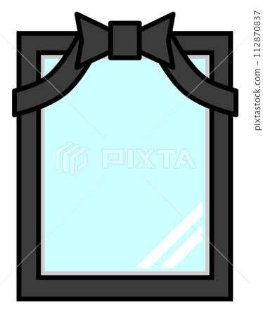 Illustration of a portrait of a deceased person with a photo taken at a funeral etc. 112870837