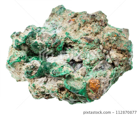 raw malachite ore isolated on white 112870877