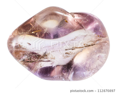 polished ametrine mineral isolated on white polished ametrine mineral isolated on white 112870897