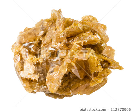 unpolished cerussite mineral isolated on white 112870906