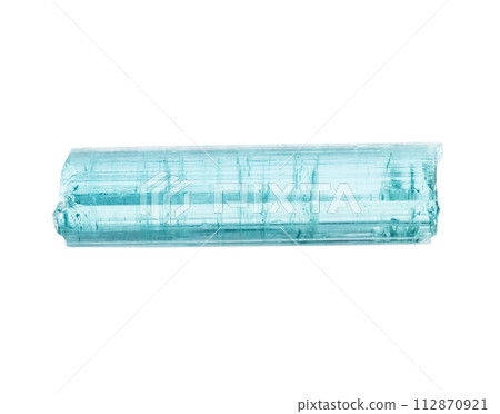 raw indicolite crystal isolated on white raw indicolite crystal isolated on white 112870921