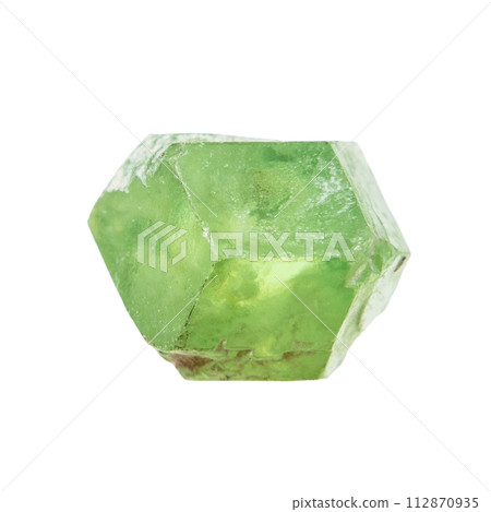 unpolished demantoid crystal isolated on white unpolished demantoid crystal isolated on white 112870935