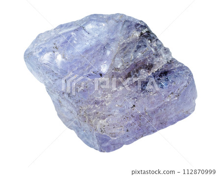unpolished tanzanite crystal isolated on white unpolished tanzanite crystal isolated on white 112870999