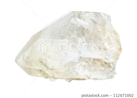 unpolished rock-crystal isolated on white 112871002