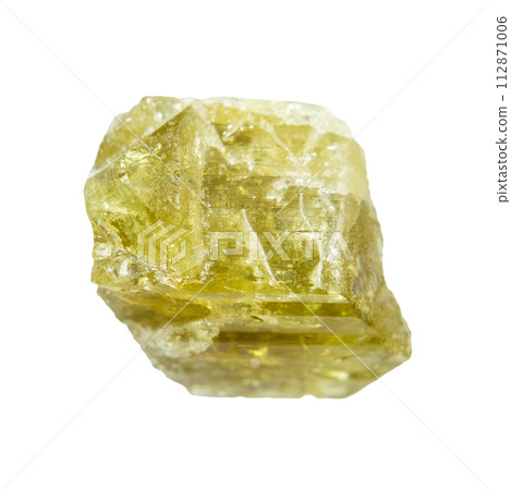 raw chrysoberyl crystal isolated on white 112871006