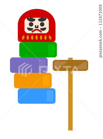 圖:一種懷舊的當地玩具,用木槌敲擊達磨就會掉落 圖:一種懷舊的當地玩具,用木槌敲擊達磨就會掉落 112871009