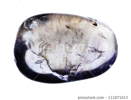 tumbled cordierite gemstone isolated on white 112871013