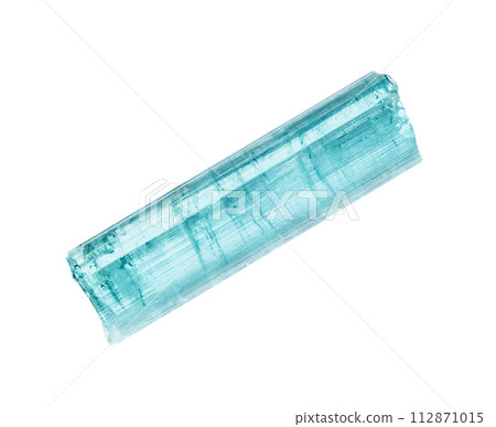 unpolished indicolite crystal isolated on white unpolished indicolite crystal isolated on white 112871015
