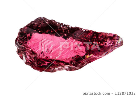 raw rhodolite crystal isolated on white raw rhodolite crystal isolated on white 112871032