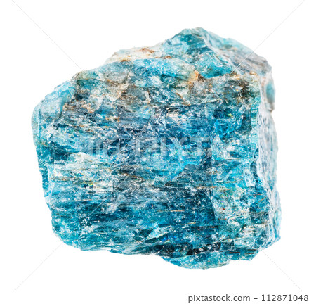 unpolished blue apatite mineral isolated unpolished blue apatite mineral isolated 112871048