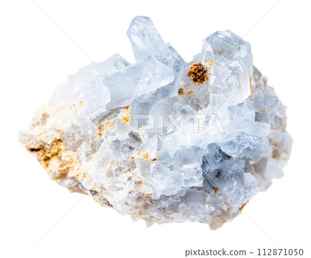 druse of celestite mineral crystals isolated druse of celestite mineral crystals isolated 112871050