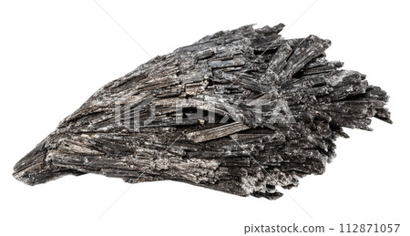 unpolished black kyanite mineral isolated 112871057