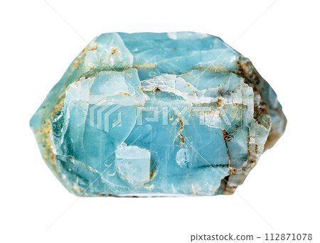 unpolished blue apatite crystal isolated unpolished blue apatite crystal isolated 112871078