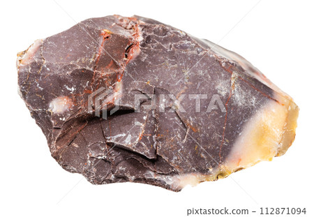 unpolished brown mookaite mineral isolated 112871094