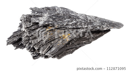 raw black kyanite mineral isolated on white 112871095