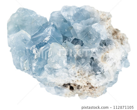 raw celestite mineral crystals isolated 112871105