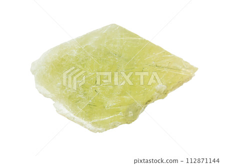 rough green sphene crystal isolated on white 112871144