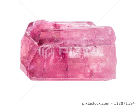 rough rubellite crystal isolated on white 112871154
