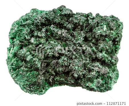 raw velvet malachite mineral isolated on white 112871171