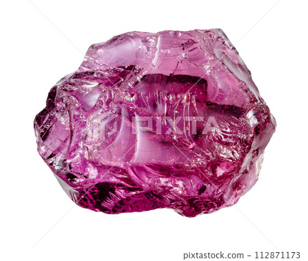 raw rhodolite mineral isolated on white raw rhodolite mineral isolated on white 112871173