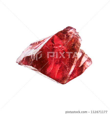 raw pyrope crystal isolated on white raw pyrope crystal isolated on white 112871177