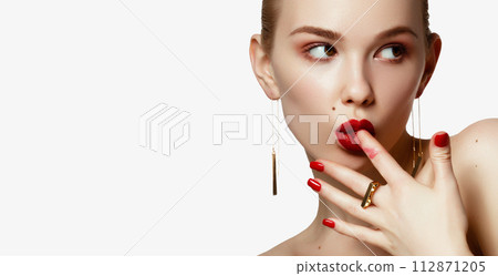 Beauty Woman Face. Portrait Of Beautiful Sexy 112871205