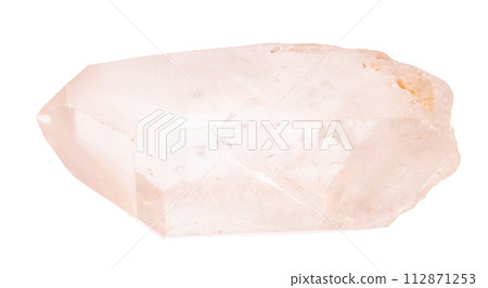 rougn rose quartz crystal isolated on white rougn rose quartz crystal isolated on white 112871253