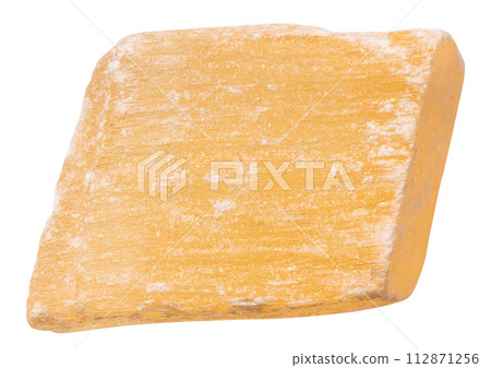 unpolished yellow selenite mineral isolated 112871256