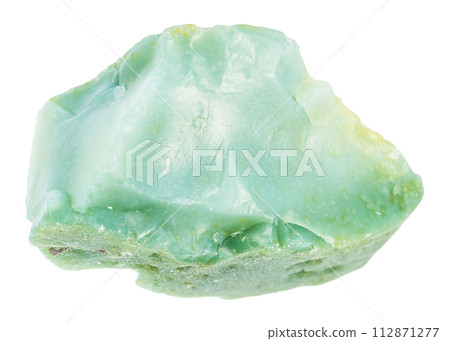 raw chrysoprase mineral isolated on white 112871277