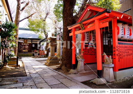 安倍晴明神社，神社內的分社，大明稻荷神社和正殿，陰陽師安倍晴明的誕生地，大阪市阿倍野區 112871816