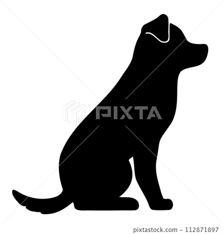 狗狗的簡單可愛的剪影 112871897