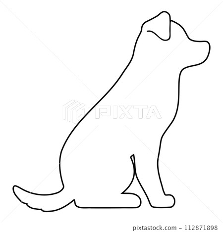 狗狗的簡單可愛的輪廓剪影 112871898