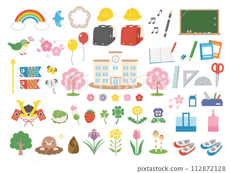 春天插畫集入學典禮兒童節 112872128