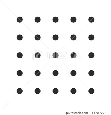 Black circles arranged in a square at regular intervals - Simple and cute polka dot design material 112872282