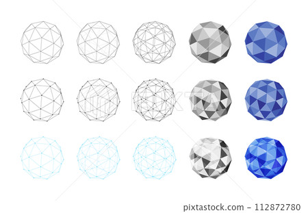 ICO sphere polygon illustration material ICO sphere polygon illustration material 112872780