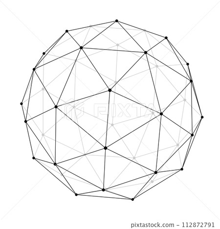 ICO sphere polygon illustration material ICO sphere polygon illustration material 112872791