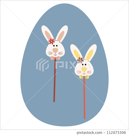 Vector Easter and spring element and decoration Egg and bunny 112873306