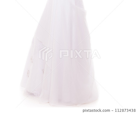 Wedding day. bride long white dress isolated Wedding day. bride long white dress isolated 112873438
