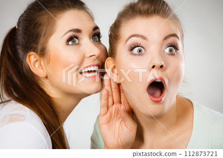 Two women telling gossip 112873721