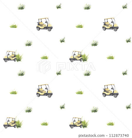 Golf cart seamless pattern 112873740
