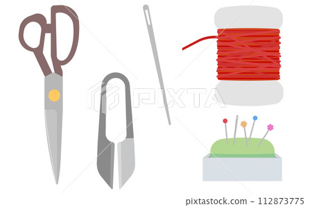 Illustration set of sewing tools 112873775