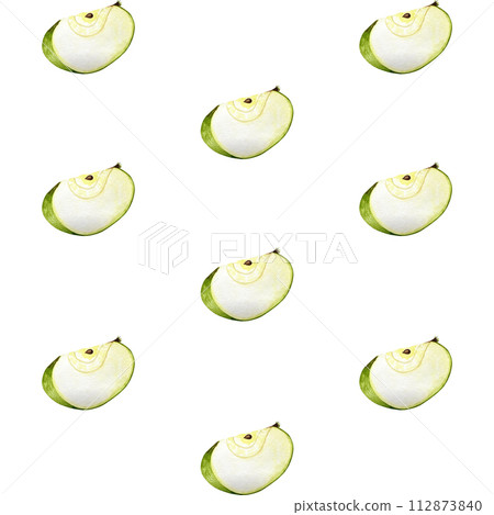 Apples and leaves on white background hand drawn seamless pattern watercolor illustration. Apples and leaves on white background hand drawn seamless pattern watercolor illustration. 112873840