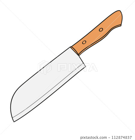 santoku knife color vector illustration santoku knife color vector illustration 112874837