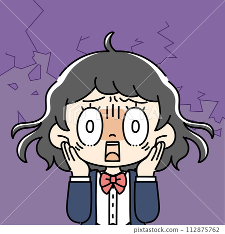 震驚的一名女學生的例證 112875762
