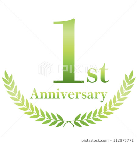 綠桂冠一周年裝飾框 112875771