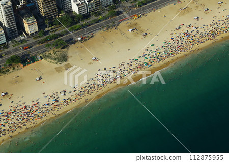 Brazil Ipanema Beach coastline and sandy beach Brazil Ipanema Beach coastline and sandy beach 112875955