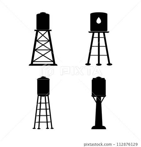 Water tower vector icon Water tower vector icon 112876129