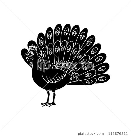 peacock bird vector icon 112876211