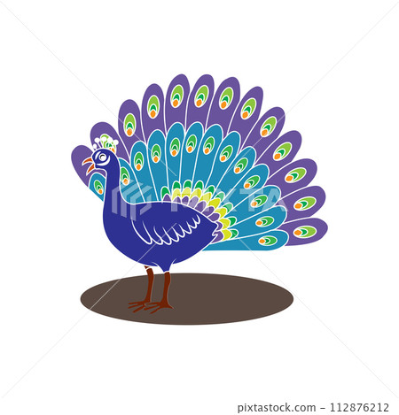 peacock bird vector icon 112876212